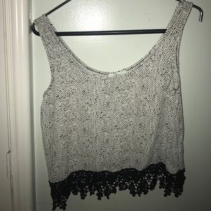 CHIFFON TOP WITH CROCHET DETAILING