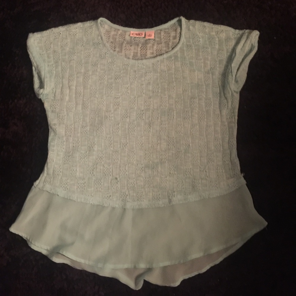 CATO teal knitted top