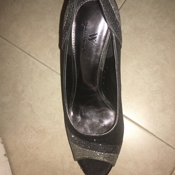 Worthington black and silver open toe high heels - Picture 3 of 3