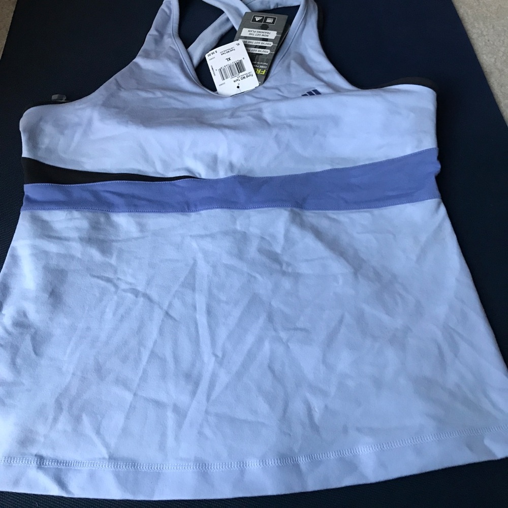 NWT Adidas clima365 Cotton Tank Top Blue/Navy