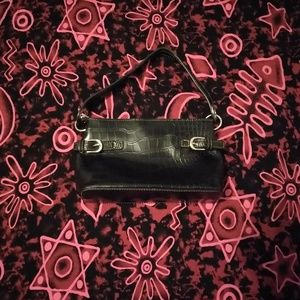 😺 NWOT Tommy Hilfiger Black Faux-Alligator Purse