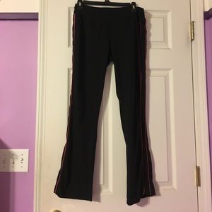 Black Yoga Pants with Pink Piping