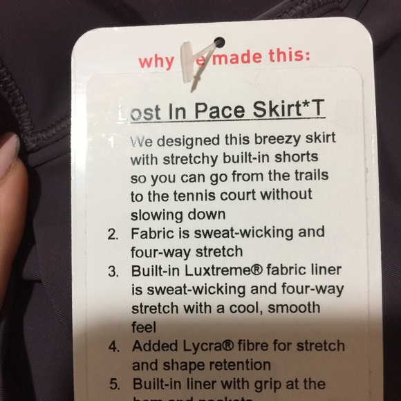 SOLD💕lululemon Lost in Pace Skirt*TALL sz 10 - Picture 5 of 5