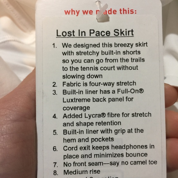 SOLD💕lululemon Lost in Pace Skirt*TALL sz 10 - Picture 7 of 7