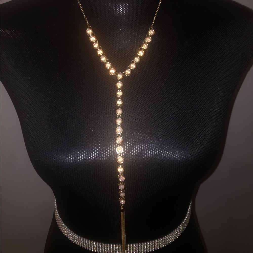 Pink tassel necklace