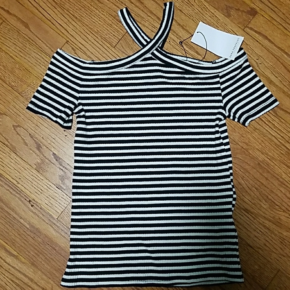 ZARA Black & White Stripes Top