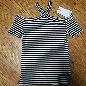 ZARA Black & White Stripes Top