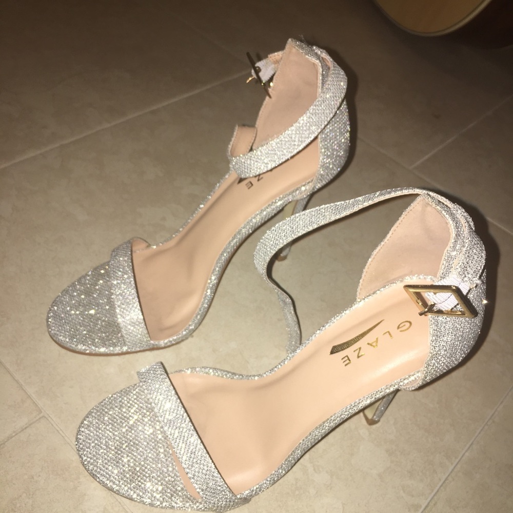 Silver high heels