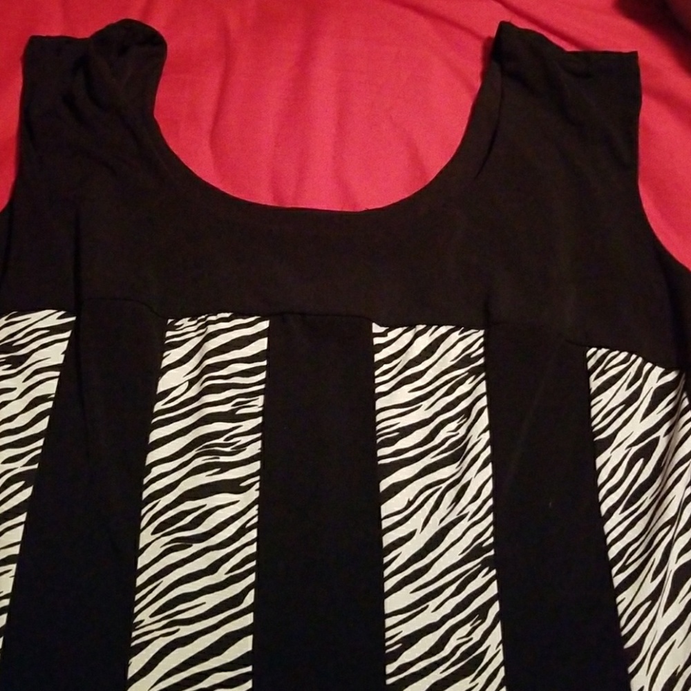 Black and zebra print midi dress
