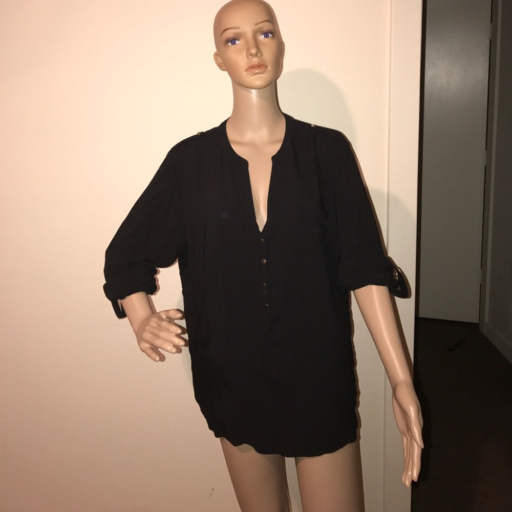 Black button down