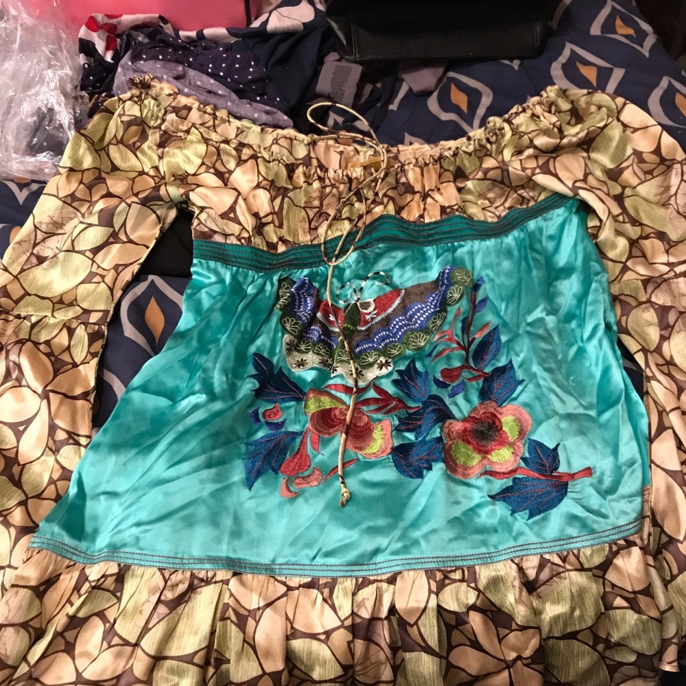 Silk Floral Embroidered Custo barcelona