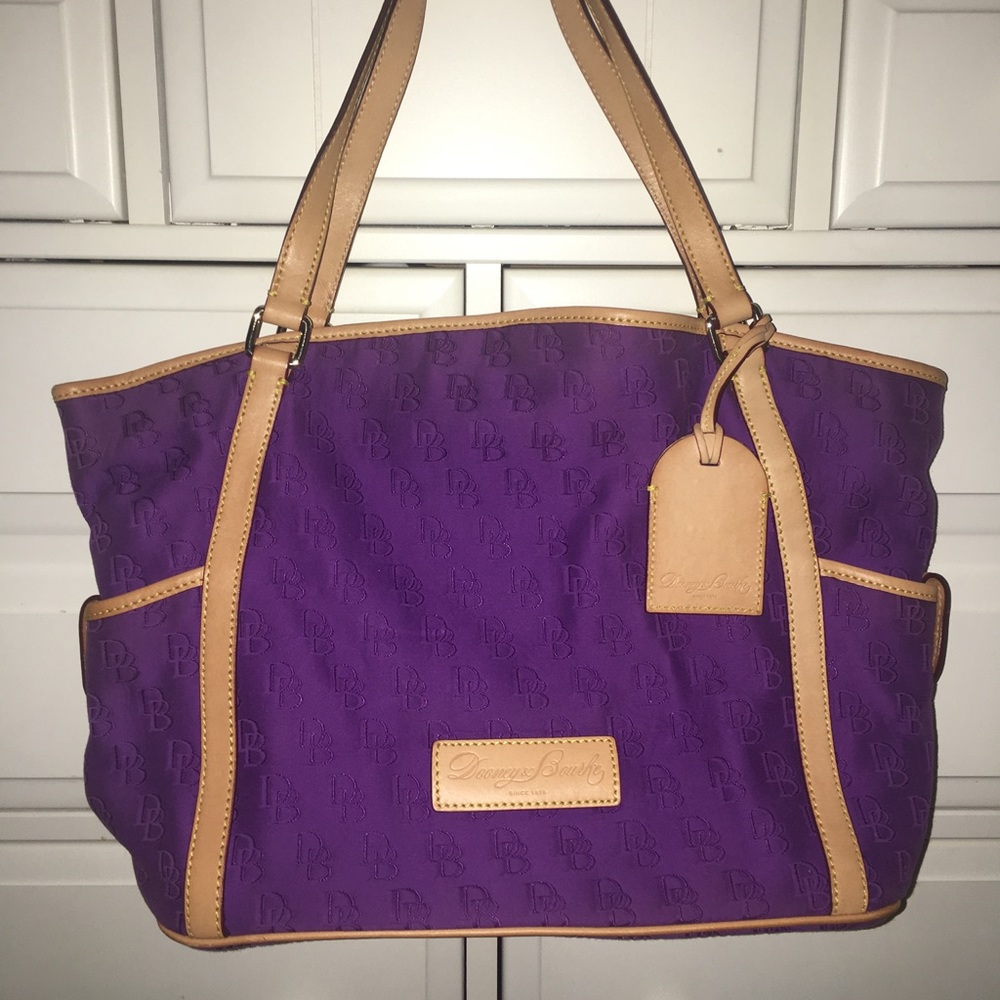 Dooney and Bourke Signature Fabric Purple Tote
