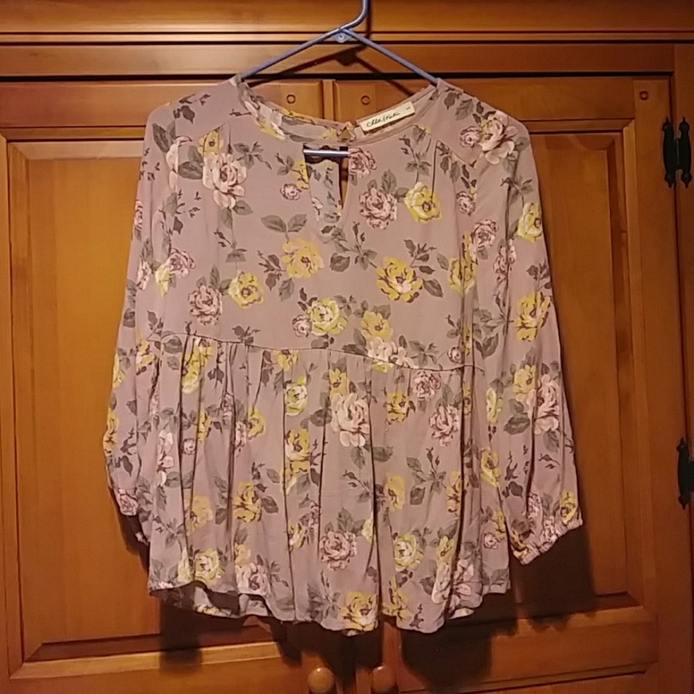 Lavender floral shirt