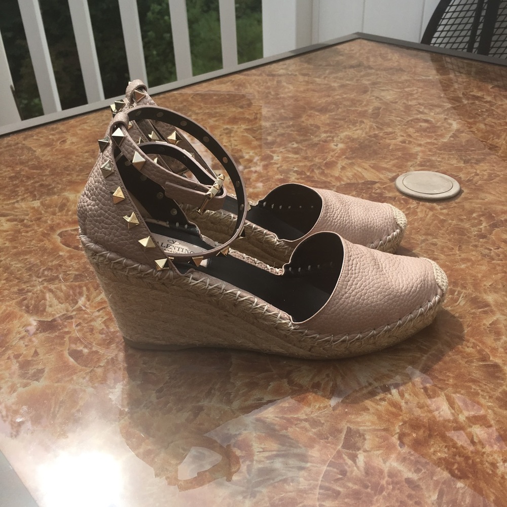 SOLD!!Valentino Rockstud Espadrille Wedges