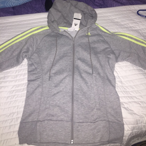 grey and yellow adidas hoodie