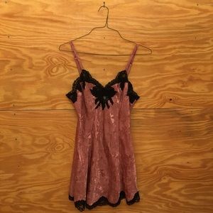 💄Sexy VS dusty rose + black lace brocade lingerie