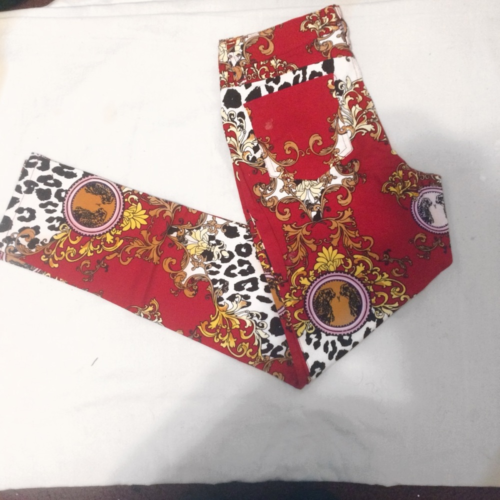 Red Pants with Various Designs