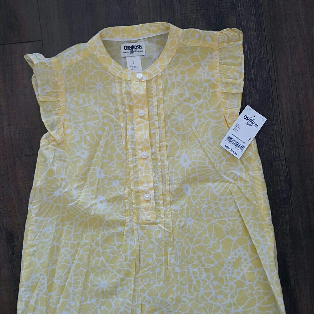 Yellow and White Pattern Girls Blouse