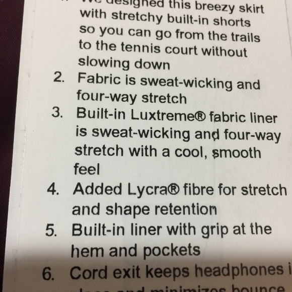 SOLD💕lululemon Lost in Pace Skirt*TALL Sz 10 - Picture 4 of 4