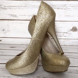 Gold Glitter Heels