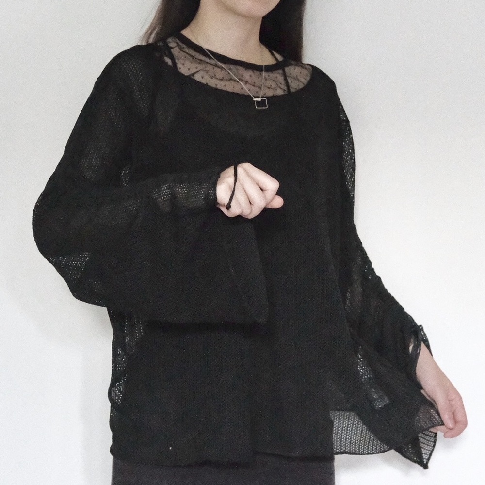 Zara see through top with oversized sleeves - Picture 2 of 4