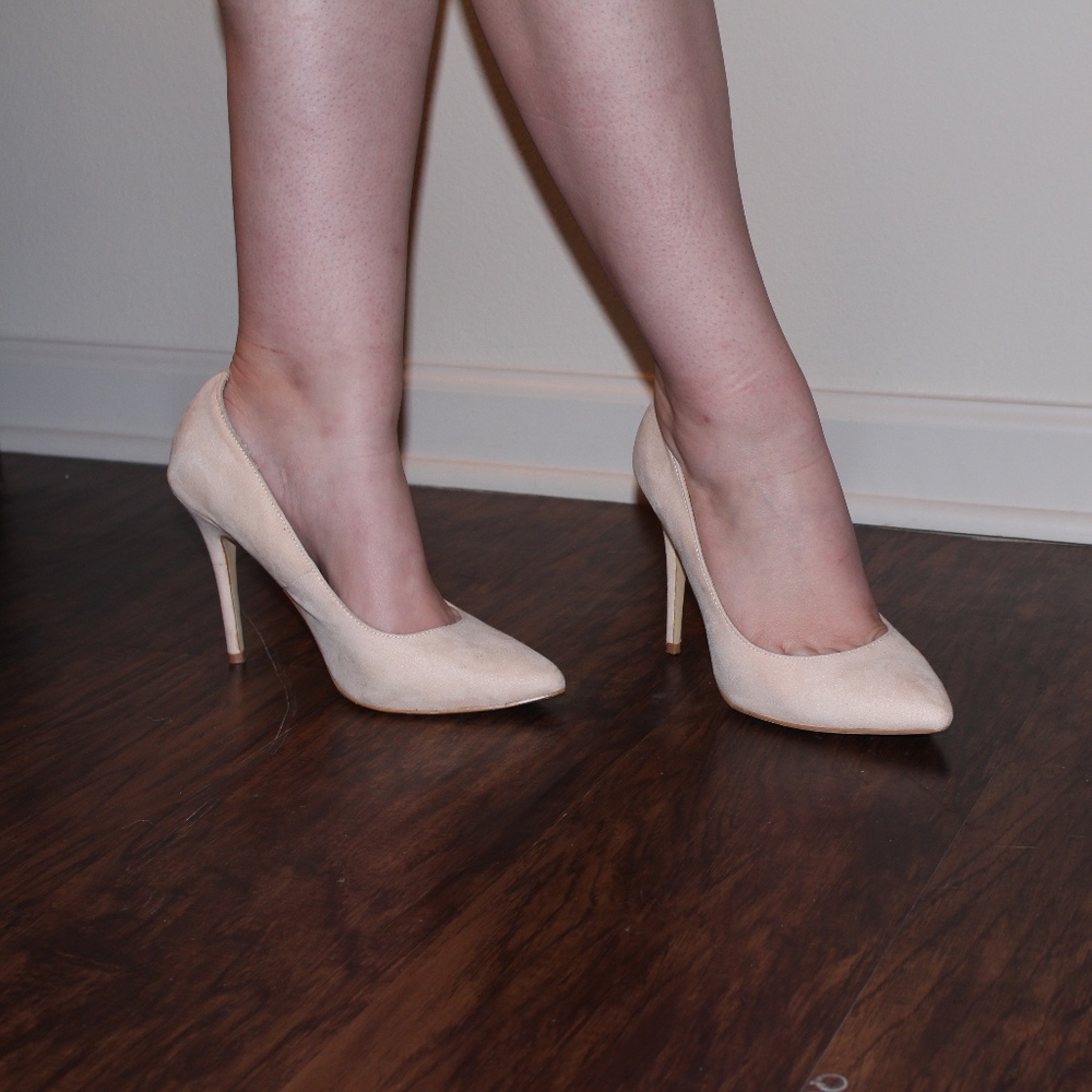 Classy Nude Suede Pumps