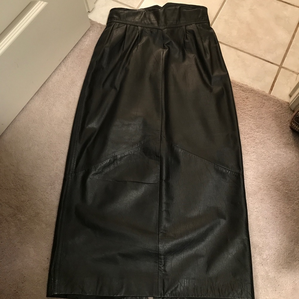 Black leather skirt