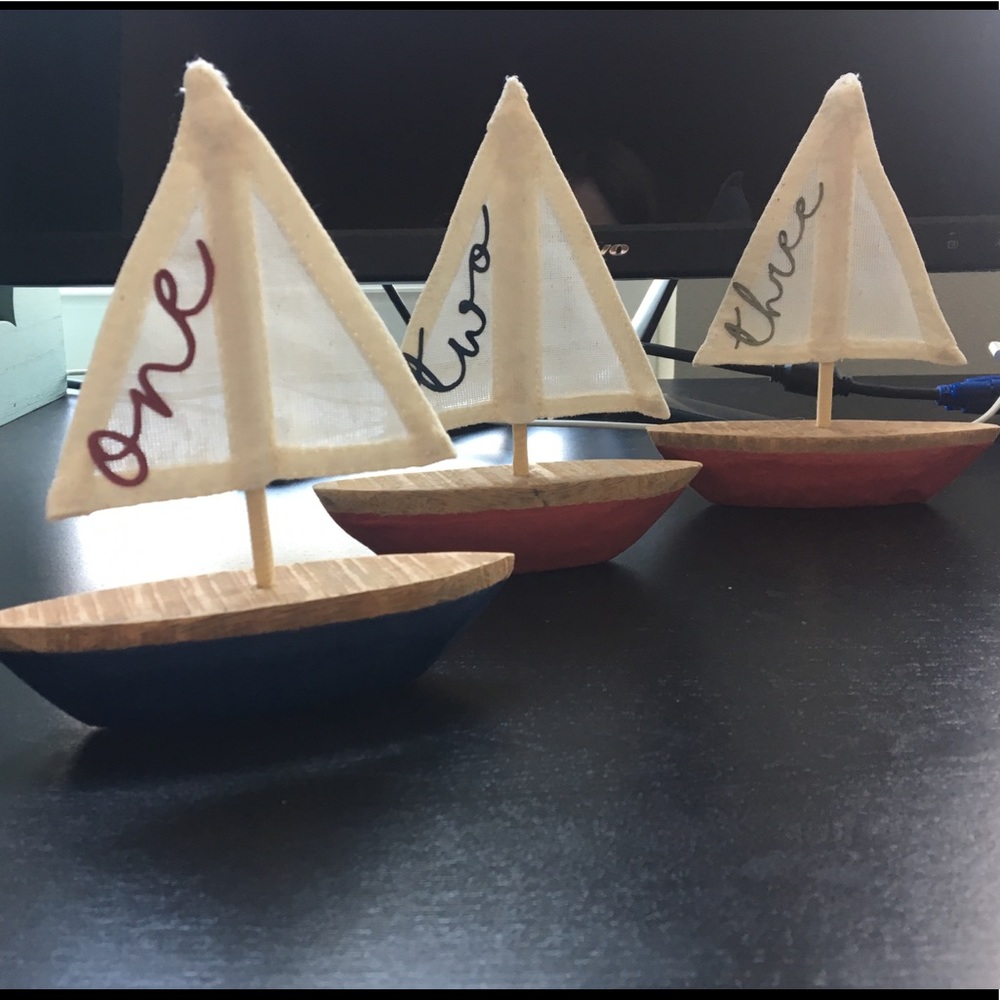 Sailboat wedding table numbers