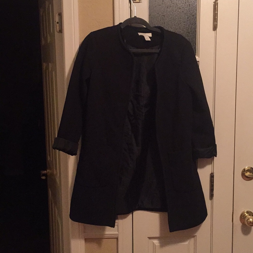 Long Blazer With Oversized Pockets