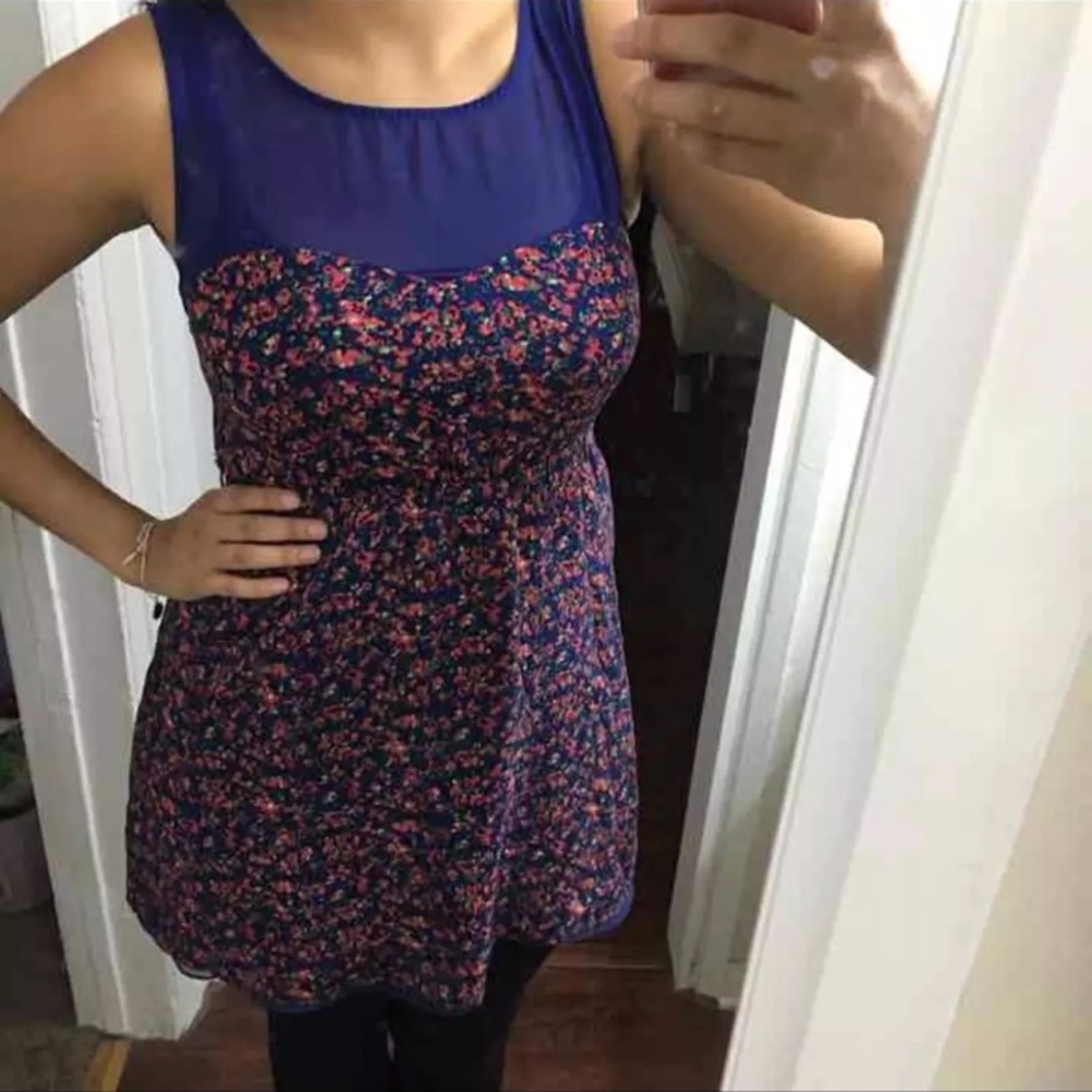 Blue chiffon dress