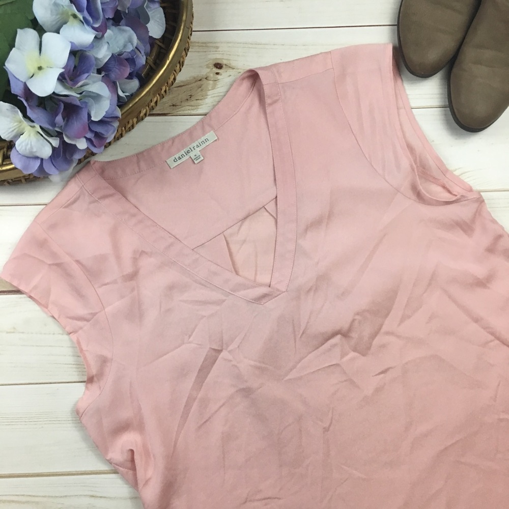 Daniel Rainn Light Pink V-neck Blouse M