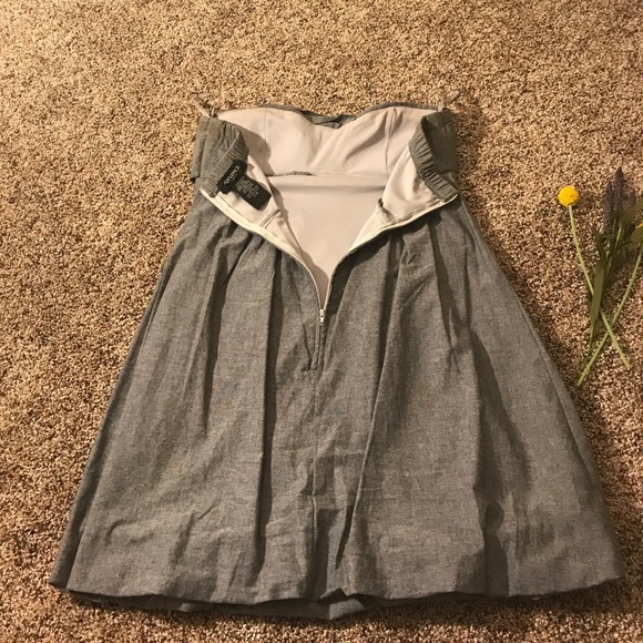 Strapless gray mini dress - Picture 2 of 3