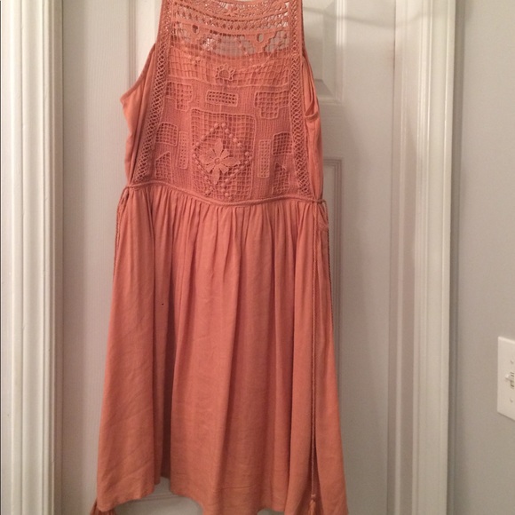 Rusted peach color crochet dress - Picture 2 of 4