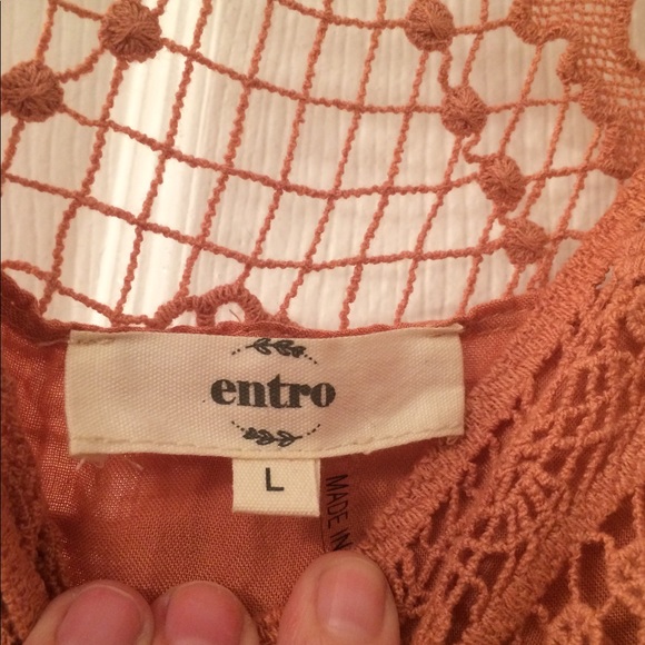 Rusted peach color crochet dress - Picture 4 of 4