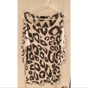 Cold Shoulder Cheetah Blouse