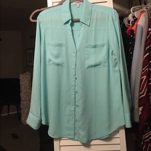 Express Blue button down portofino shirt.