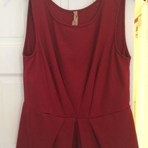 Red Peplum Top, Anthropologie, Size L
