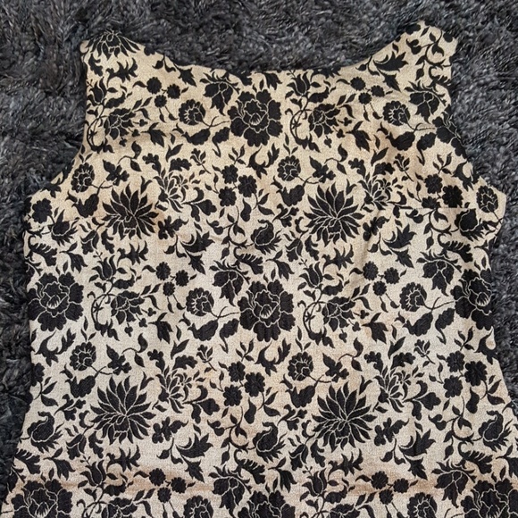 Custom Black & Gold Floral Dress - Large - Picture 2 of 5