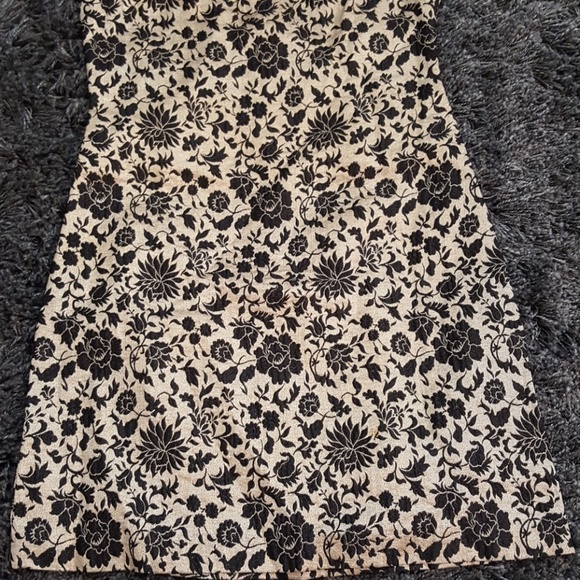 Custom Black & Gold Floral Dress - Large - Picture 3 of 5