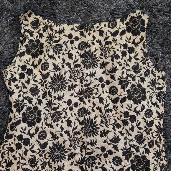 Custom Black & Gold Floral Dress - Large - Picture 5 of 5