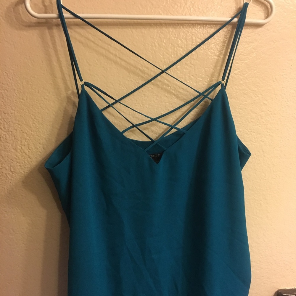 Teal crisscross cami