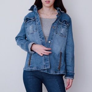 Denim zipper shirt