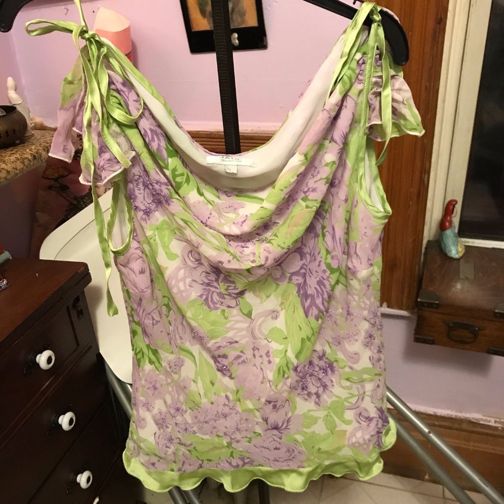 ANTHROPOLOGIE Jade By Melody Tam silk top L