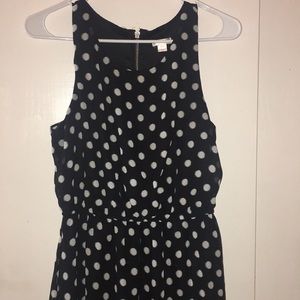 Black dress with white polka dots