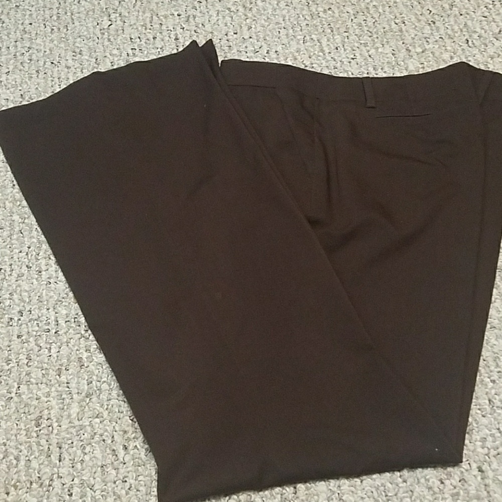 Wide leg brown dress pants