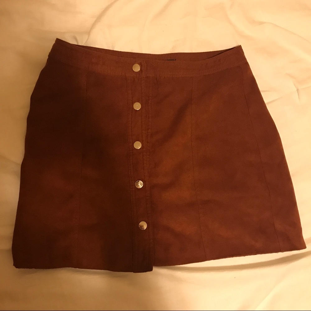 burgundy button up skirt
