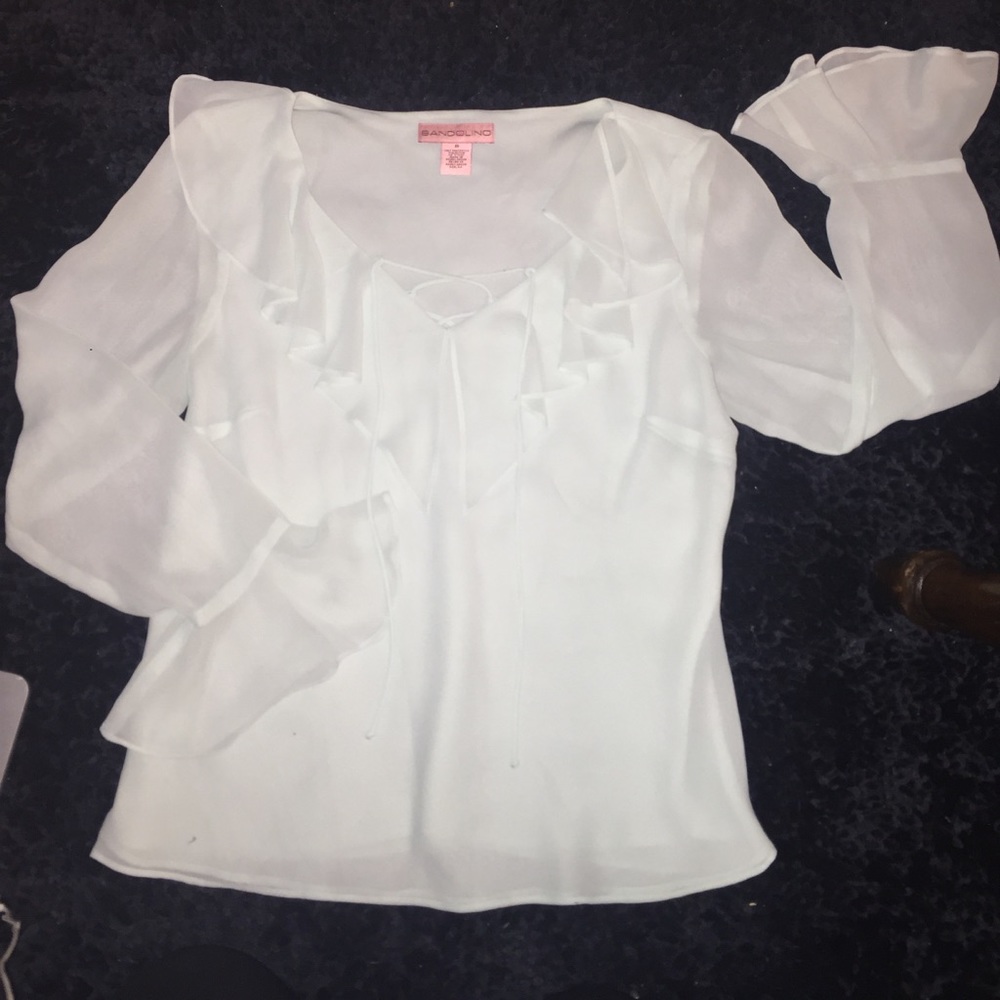 Bandolino light teal blouse. Classy!