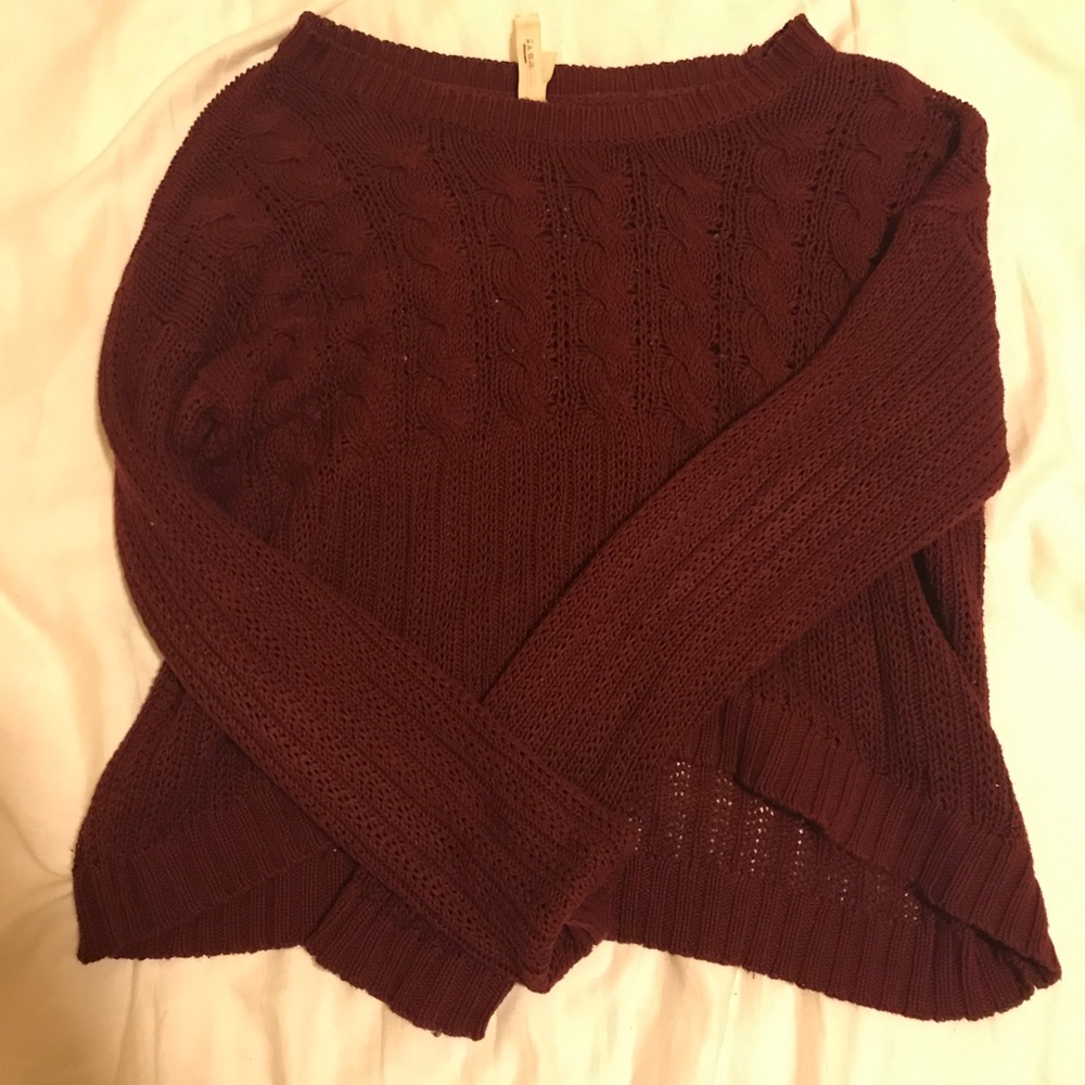 knit burgundy sweater