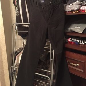 Black cotton American eagle trousers