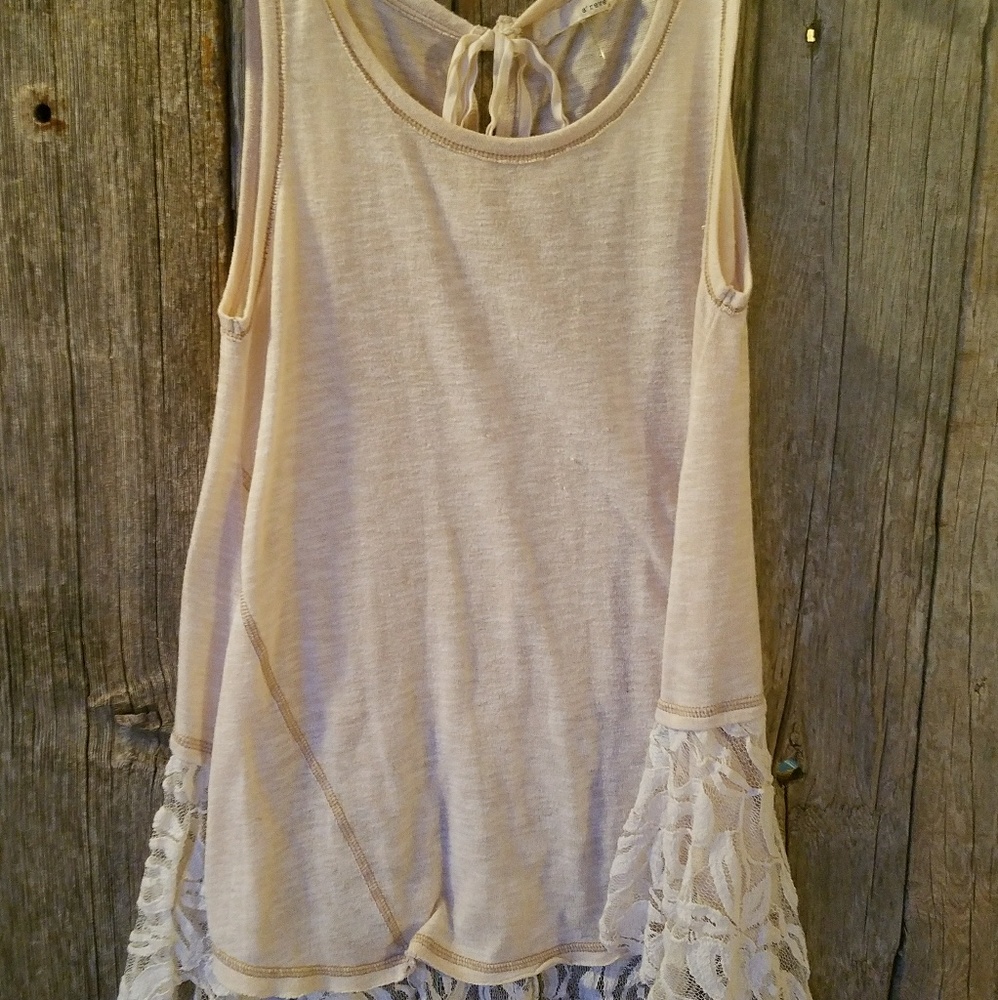Knit and lace tank